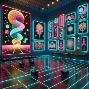 Exposition de néons LED