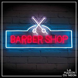 neon barber shop ciseaux