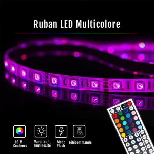 Ruban LED Multicolore Intérieur 5M
