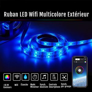 Ruban LED Wifi Multicolore Extérieur 5M