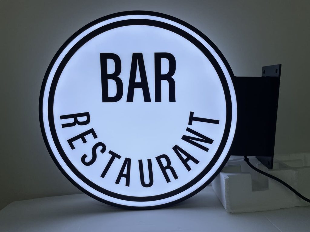 Néon Bar-Restaurant-enseigne-drapeau