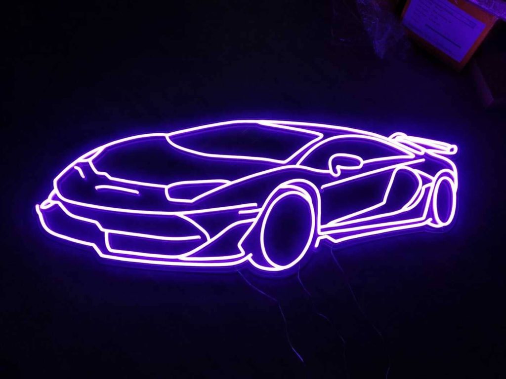 DECOR Lambo purple neon