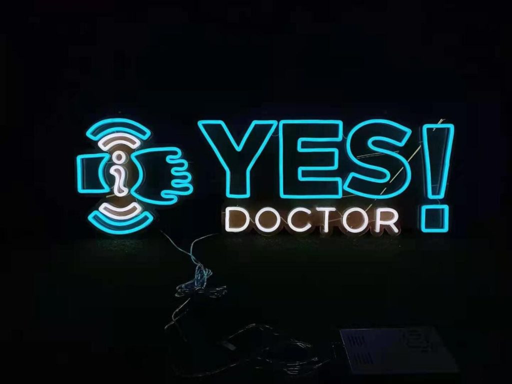 Néon LOGO BRAND Yes doctor ice blue cold white