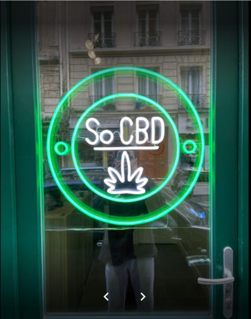 Néon SHOP CBD green vitrine