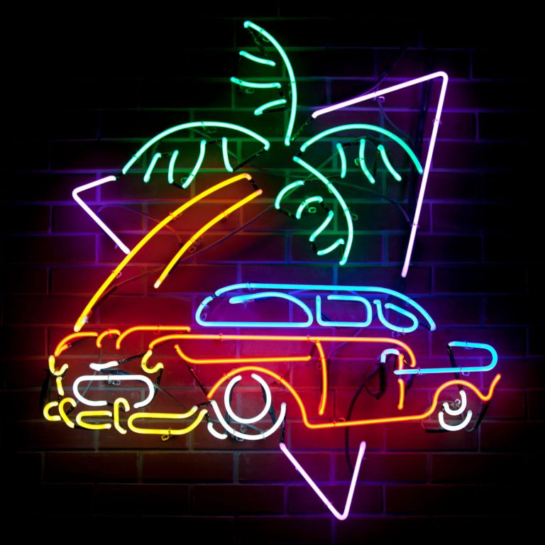 neon-vintage-car